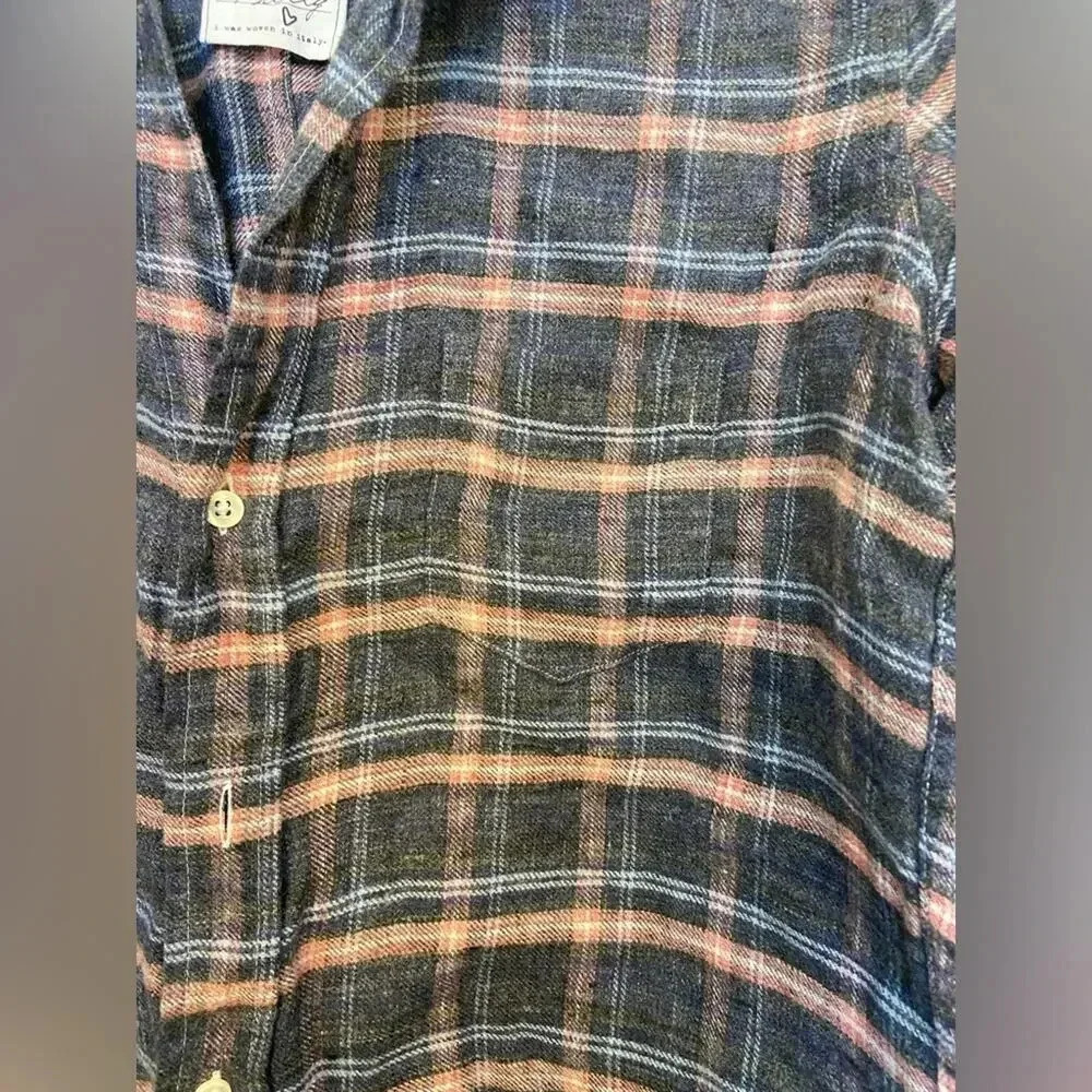 Frank & Eileen Barry Linen Plaid Long Sleeve Button Down Size XS - Picture 6 of 12